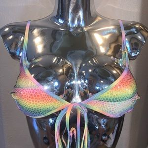 RARE NWT PLAYBOY🐰 RAINBOW SNAKESKIN 🐍 BIKINI TOP